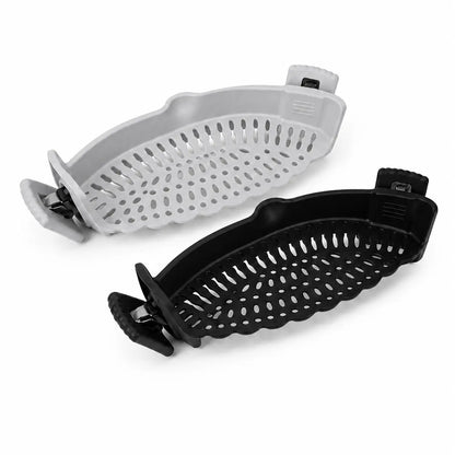 Scolapasta Universale in Silicone con Clip – Scola Pasta e Verdure Direttamente dalla Pentola