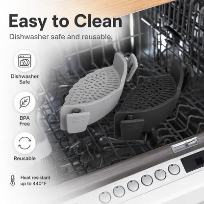 Scolapasta Universale in Silicone con Clip – Scola Pasta e Verdure Direttamente dalla Pentola