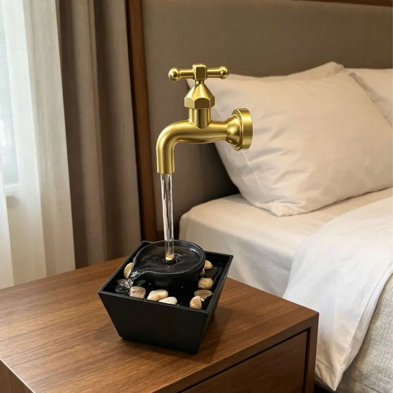 Fontana Zen da Tavolo con Teiera Sospesa – Effetto Fluttuante, Compatta e Rilassante, Decorazione per Casa e Giardino