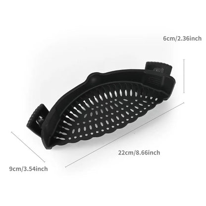 Scolapasta Universale in Silicone con Clip – Scola Pasta e Verdure Direttamente dalla Pentola