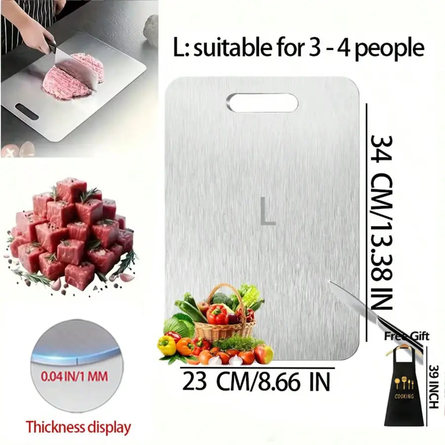 Tagliere Ultrasottile in Acciaio Inox – Double Face, Antiaderente e Lavabile in Lavastoviglie | 1 o 3 Pezzi